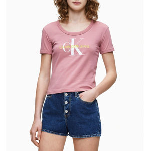 Calvin Klein dámské starorůžové tričko Baby - S (VAZ)